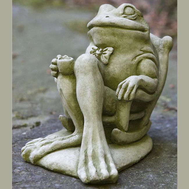 FROG COFFEE STONE STATUE