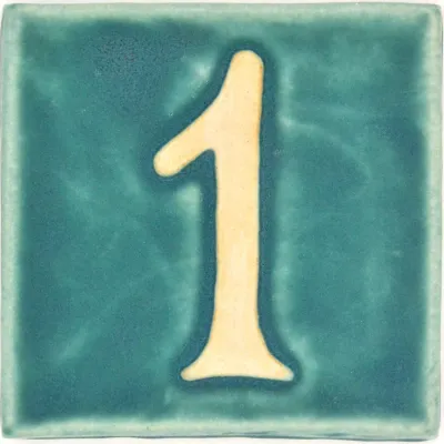 sea foam tile showing the number one.