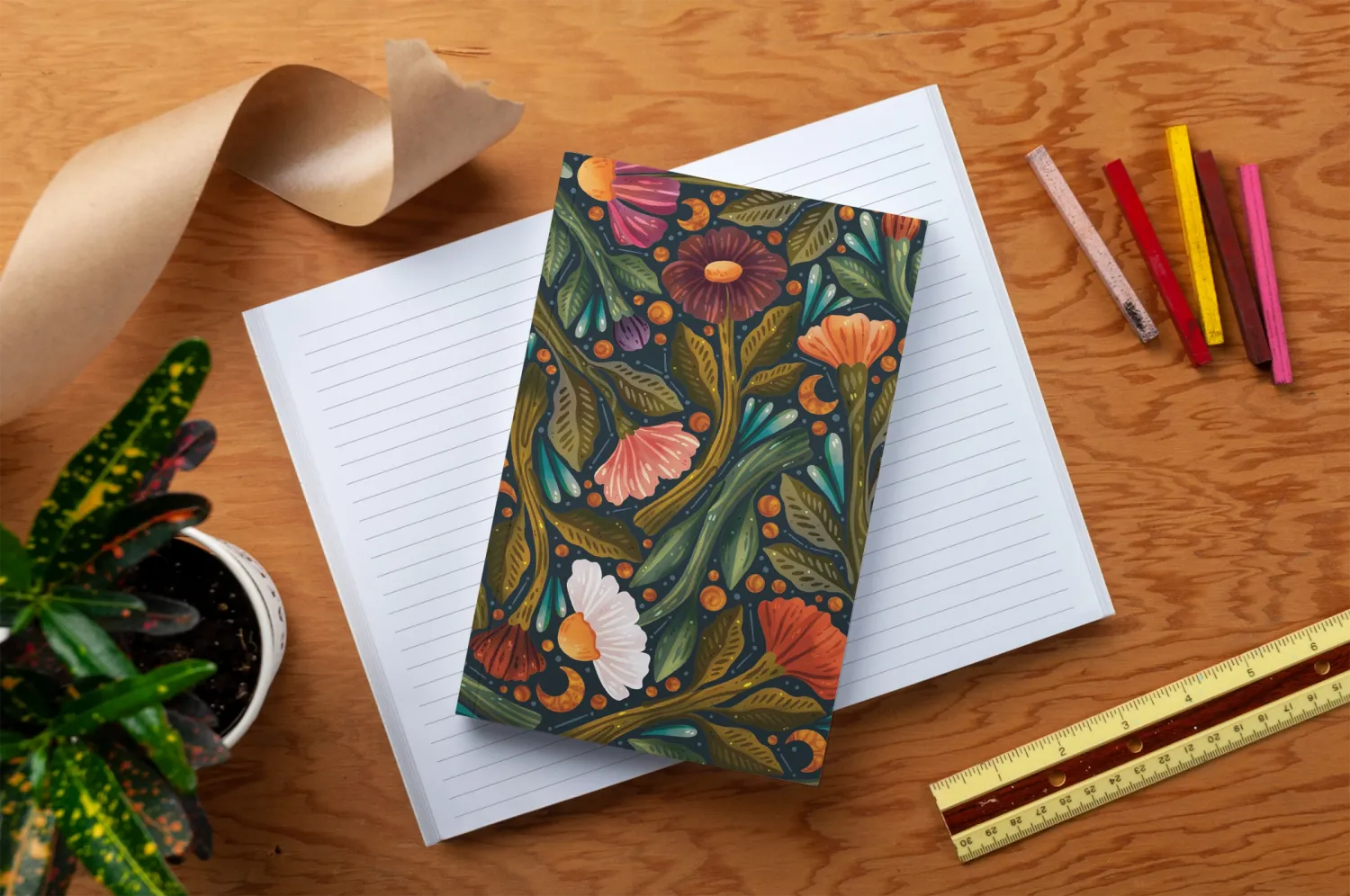 Nightsky Floral and Golden Hour Layflat Notebook &amp; Pouch Set