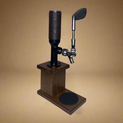 CLASSIC SINGLE WHISKEY TOWER - 19TH HOLE BROWN LEATHER