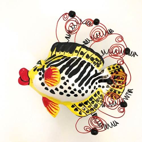 LINED SWEETLIPS FISH WALL SCULPTURE