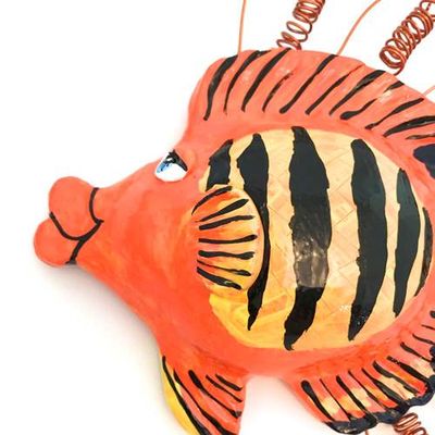 FLAME ANGEL FISH WALL SCULPTURE