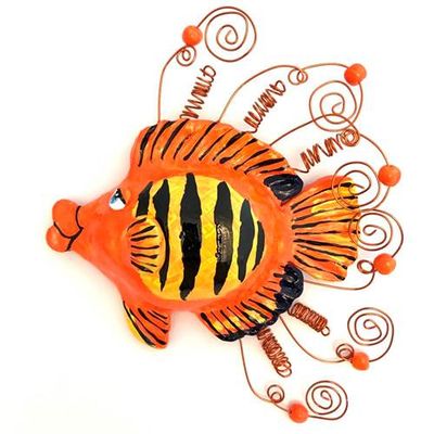 FLAME ANGEL FISH WALL SCULPTURE