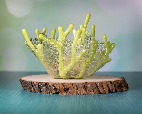 CORAL TEALIGHT CANDLE HOLDER, Color: AMAZON GREEN