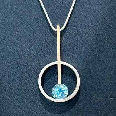 BLUE TOPAZ SUNRISE ON SS CHAIN