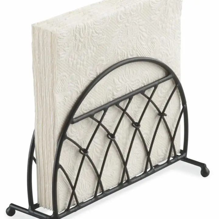 LUNCH METAL NAPKIN CADDY - BLACK