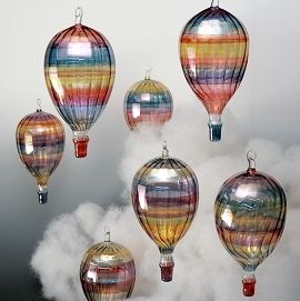 HANDPAINTED HANGING GLASS HOT AIR BALLOON