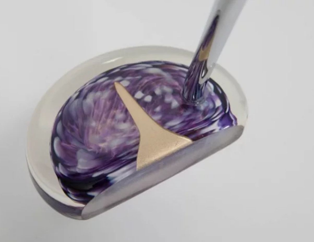 MALLET STYLE GLASS PUTTER - PURPLE GALAXY RIGHT 34