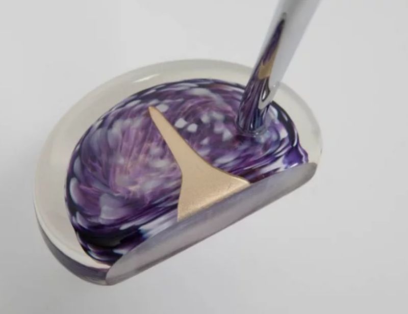 MALLET STYLE GLASS PUTTER - PURPLE GALAXY RIGHT 34