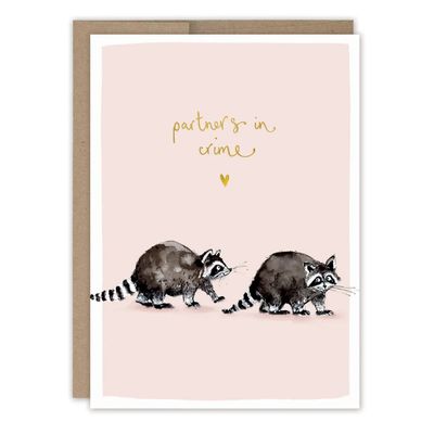 Raccoons Partners In Crime Love Card