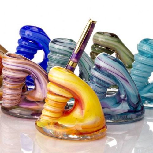 HAND BLOWN GLASS PEN HOLDER