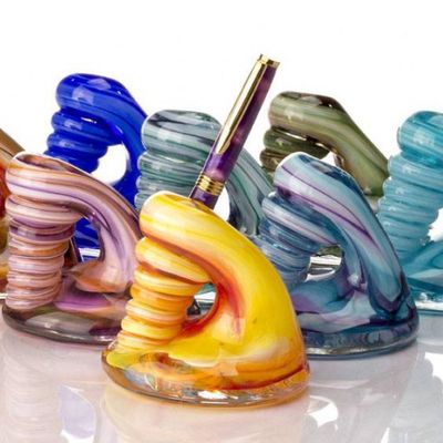 HAND BLOWN GLASS PEN HOLDER