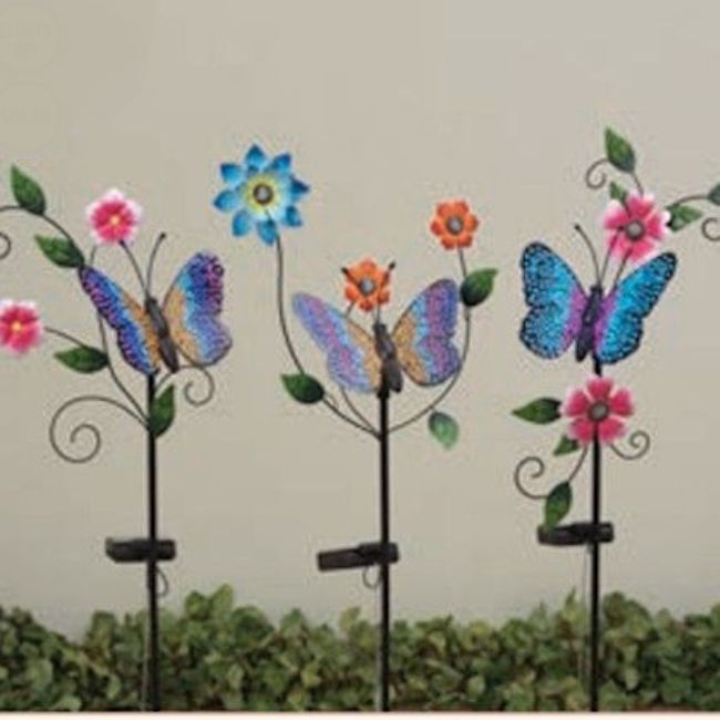 36.2in Solar Metal Butterfly Stake