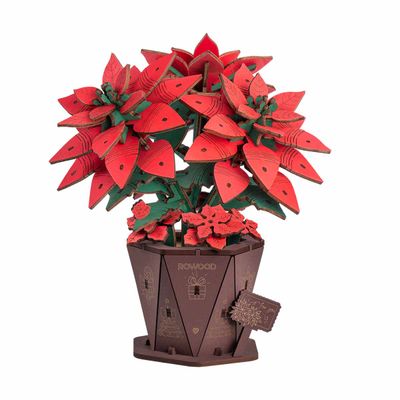 POINSETTIA DIY WOODEN PUZZLE POINSETTIA DIY WOODEN PUZZLE
