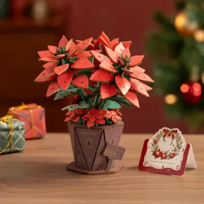 POINSETTIA DIY WOODEN PUZZLE
