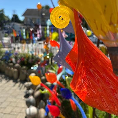 CALLA LILY FLOWER - 2 PIECE GARDEN GLASS SCULPTURE