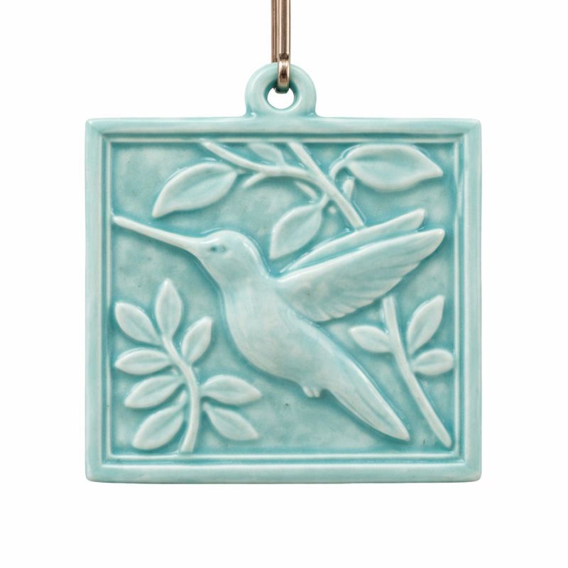 Hummingbird Ceramic Ornament  - Bermuda Aqua
