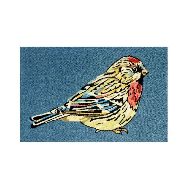 INDOOR / OUTDOOR RUG LUNA BIRD BLUE  24" X 36"