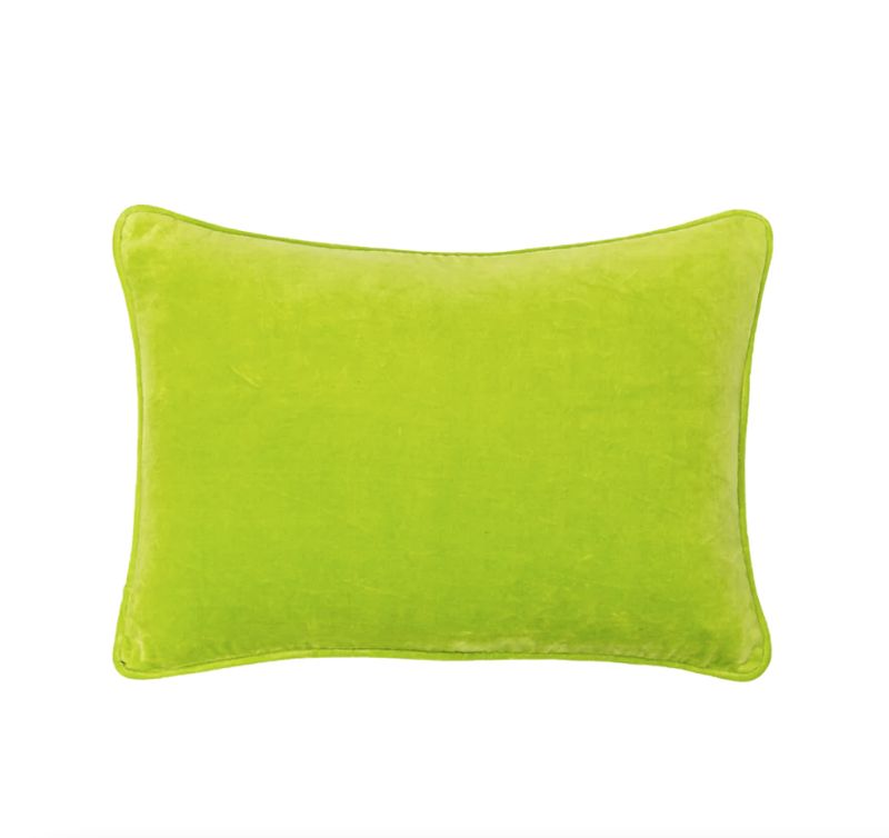 APPLE GREEN VELVET PILLOW