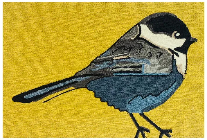 INDOOR / OUTDOOR RUG YELLOW CHICKADEE 24 IN. X 36 IN.