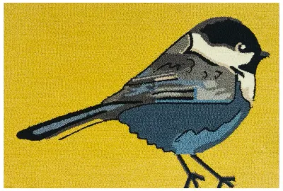 INDOOR / OUTDOOR RUG YELLOW CHICKADEE 24 IN. X 36 IN.