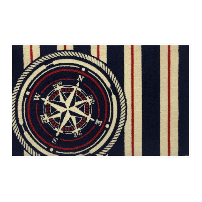 INDOOR OUTDOOR RUG NAUTICAL COMPASS