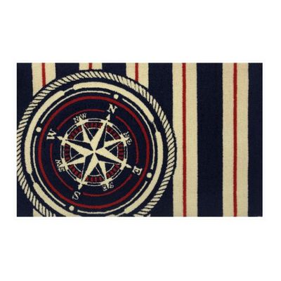 INDOOR OUTDOOR RUG NAUTICAL COMPASS