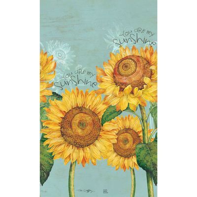 Close-up of the "You Are My Sunshine" text and painterly floral details on the decorative pole.