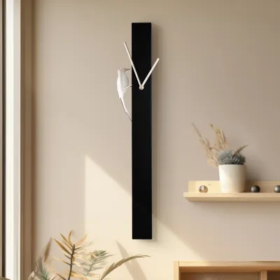 WOODPECKER MOTION BIRD CLOCK - BLACK