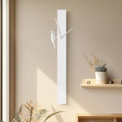 WOODPECKER MOTION BIRD CLOCK - WHITE