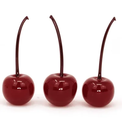 GLASS MURANO CHERRY BLACK STEM