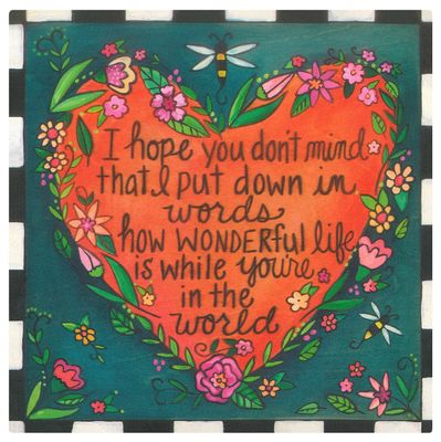 LOVE NOTE - WOOD WALL ART 9" x 9"