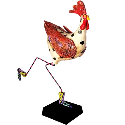 FLIGHT OF FANCY - HENNY RUNNING - ROOSTER SCULPTURE