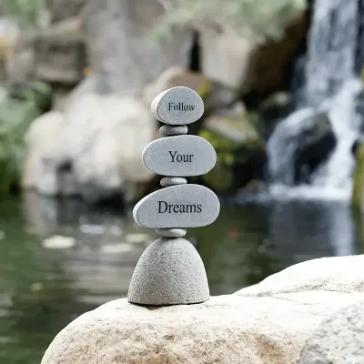 21535 FOLLOW YOUR DREAMS STACKED ROCK SCULPTURE