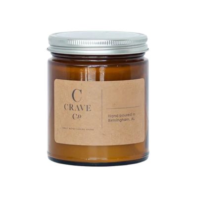 AMBER GLASS 8 OZ CANDLE | LUXURY TEAKWOOD