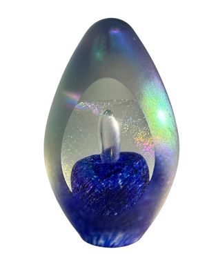Iridescent Egg Paperweight (EGG MED FACETED)