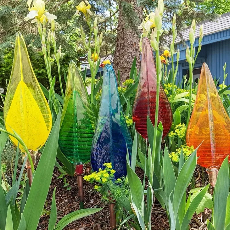 Hand Sculpted Luminous Glass Leaves - Single