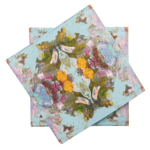 POPPY BLUE COCKTAIL NAPKIN