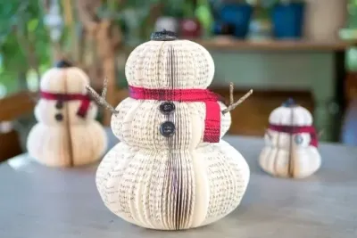 BOOK PAGE SNOWMAN - LARGE