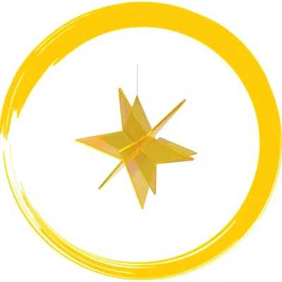 GLOWING 3D HANGING STAR 8"