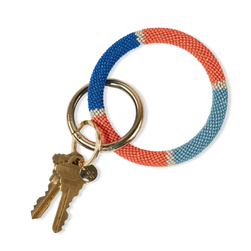 Chloe color block key ring coastal