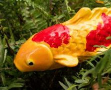 Garden Koi Fish on Stake Yellow/Orange (Persimmon)
