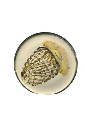 ART GLASS JELLYFISH PAPERWEIGHT