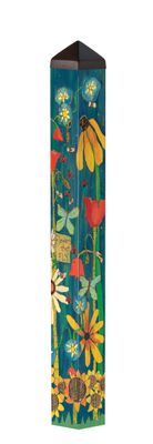 40-inch Earth Laughs in Flowers Art Pole by Studio M with vibrant floral designs.