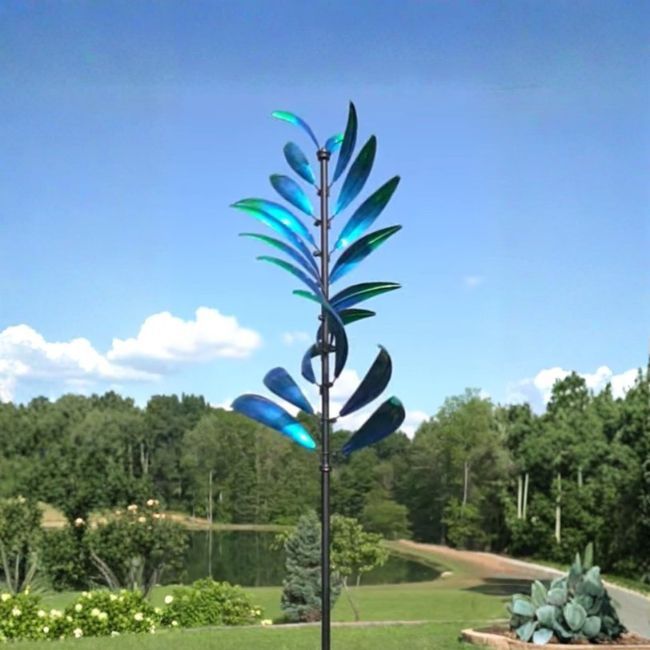 FEATHER WIND SPINNER - BLUE