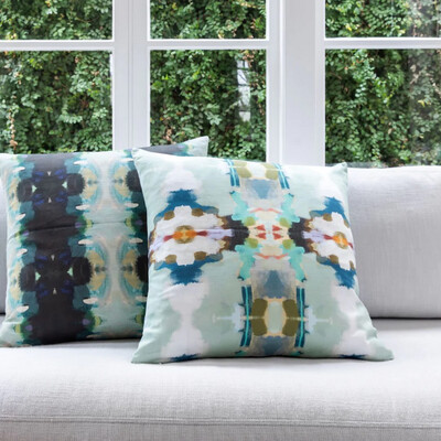 ORCHID BLOSSOM BLUE PILLOW 22" x 22"