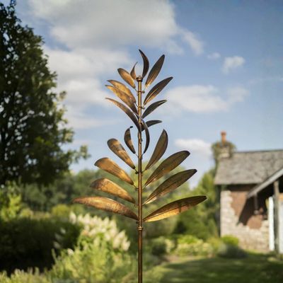FEATHER METAL WIND SPINNER - GOLD