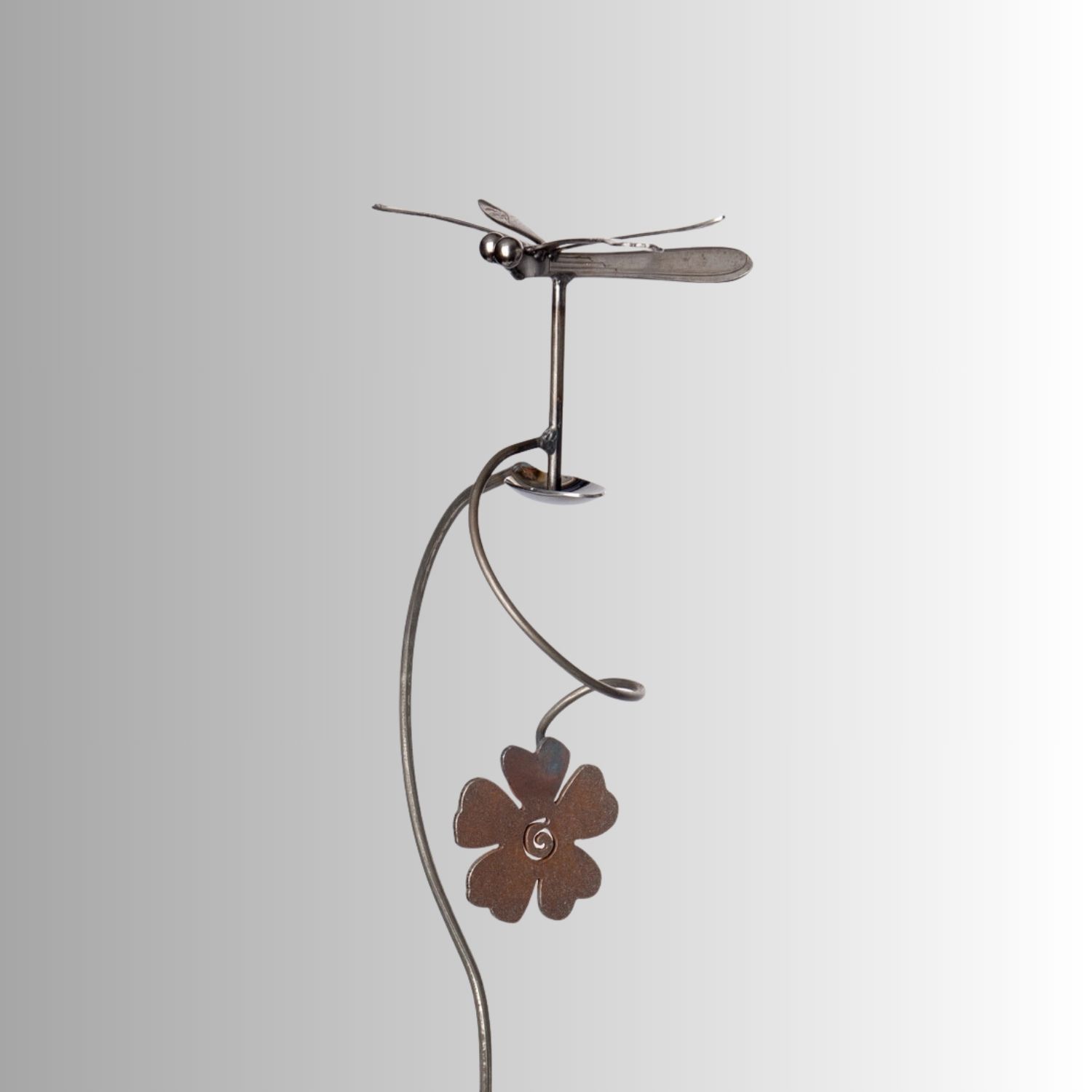 SINGLE DRAGONFLY WITH FLOWER GARDEN STAKE