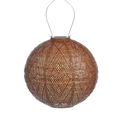 LUMIZ  Indoor / Outdoor Round Ikat Lantern, Copper