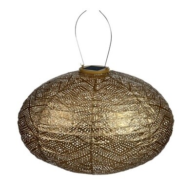 LUMIZ  Indoor / Outdoor Oval Ikat Lantern, Gold